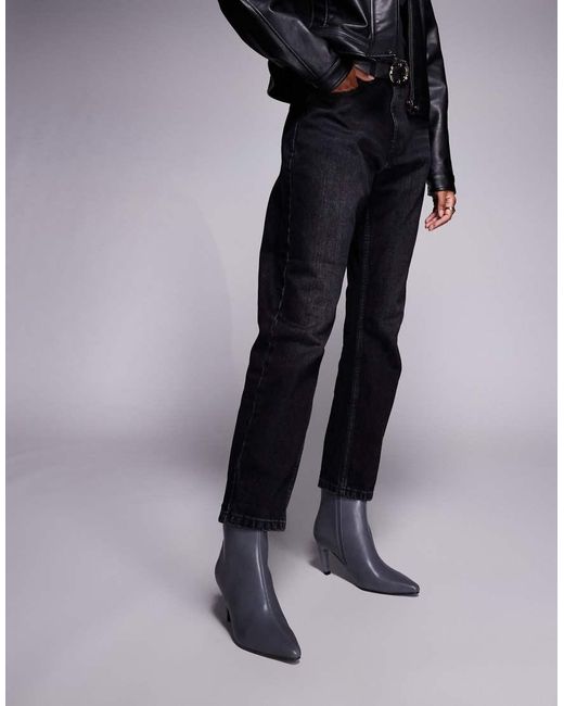 SIMMI Blue Simmi London Lorenzo Heeled Mid Ankle Boots