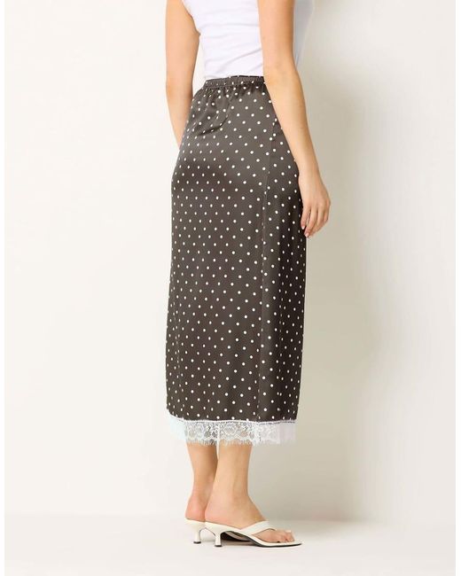 Long Tall Sally Natural Polka Dot Lace Maxi Skirt
