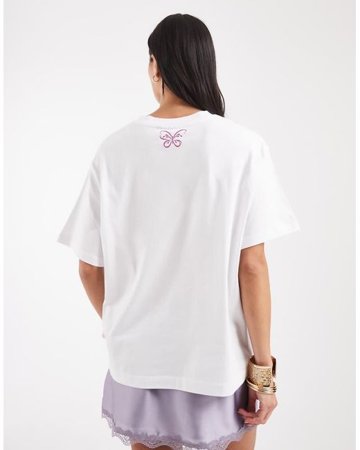 ASOS White Disney Oversized T-Shirt With Hannah Montana Print