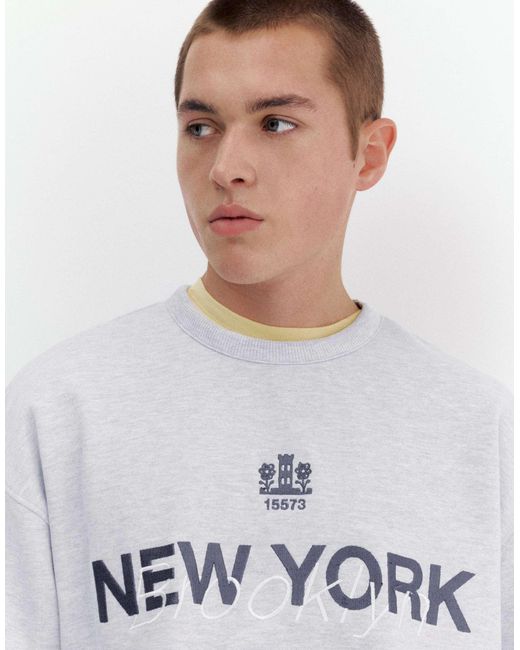 Pull&Bear – sweatshirt in White für Herren