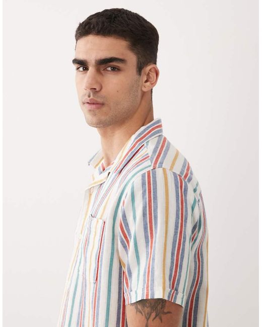 Barbour White Waterbay Short Sleeve Summer Stripe Shirt for men
