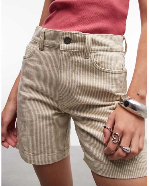 Dickies Red 7 Inch Hickory Striped Carpenter Shorts