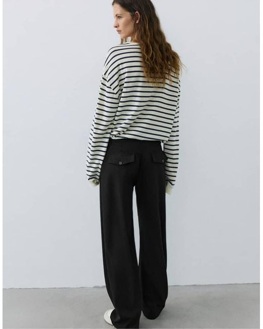 Pull&Bear Black Striped Smart Trousers