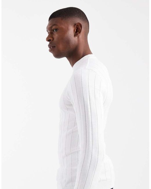 ASOS Blue 2 Pack Muscle Fit Rib Knit T-shirts for men