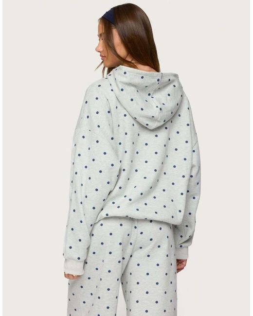 Edikted White Ny Babe Polka Dot Hoodie