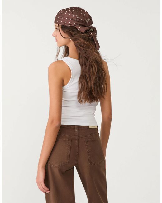 Stradivarius Brown – basic-trägertop
