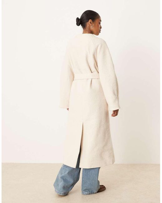 Cappotto Formale Taglio Lungo di ASOS in Natural