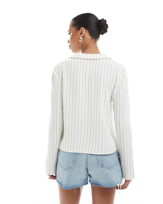 ONLY Top Met Gestrikte Voorkant in het White