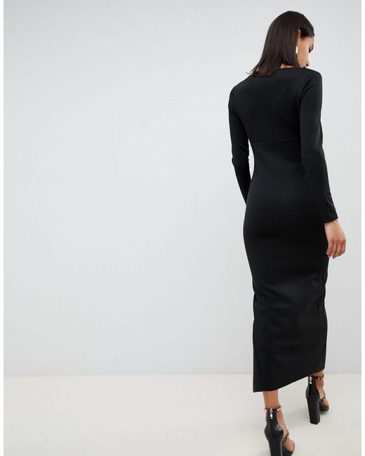 asos design scuba scoop neck maxi prom dress