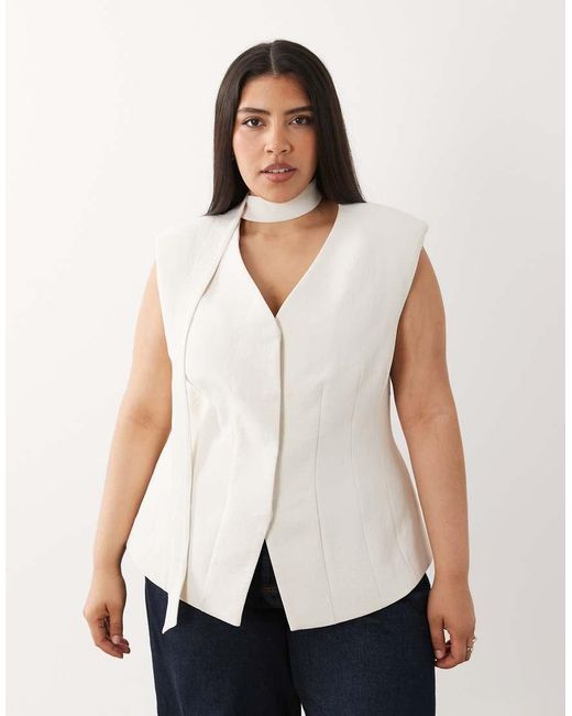 ASOS White Curve Tailored Moulded Hip Longline Waistcoat