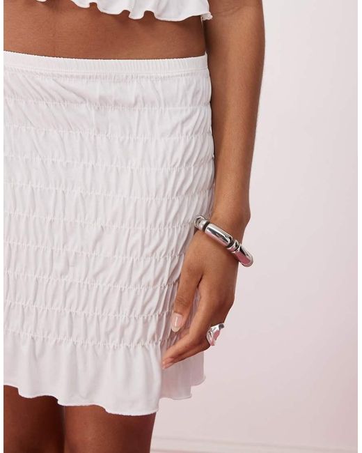 Reclaimed Vintage Pink Shirred Mini Skirt Co-ord
