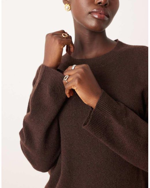 Vila Brown Oversized Knitted Jumper