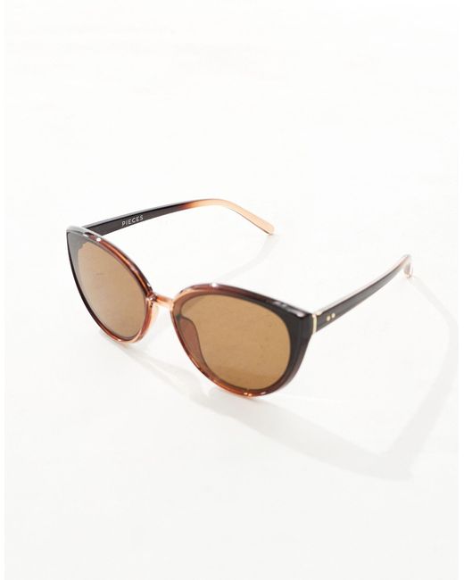 Pieces Natural Oval Cateye Sunglasses