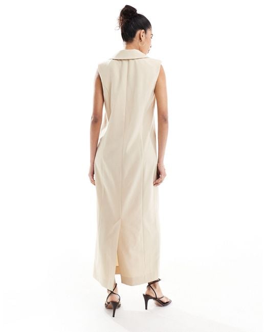 ASOS Natural Column Waistcoat Midi Dress