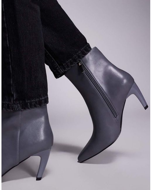 SIMMI Blue Simmi London Lorenzo Heeled Mid Ankle Boots