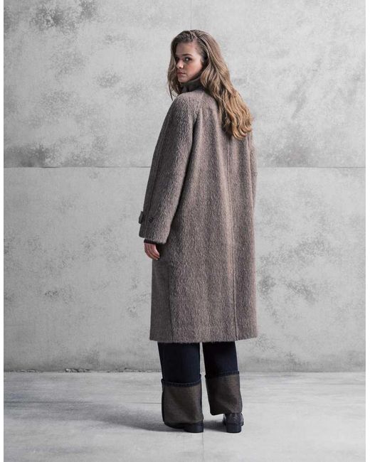 ARKET Gray Wool And Alpaca Oversized Midi Coat