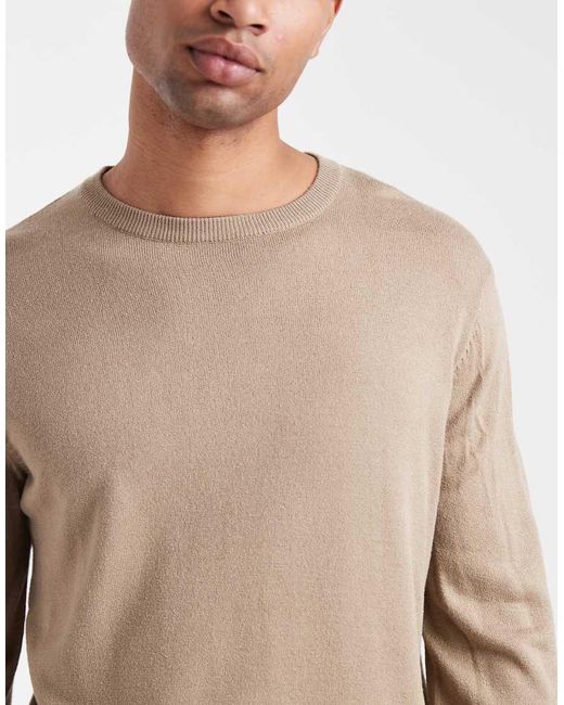 Threadbare Natural Crew Neck Sweater for men