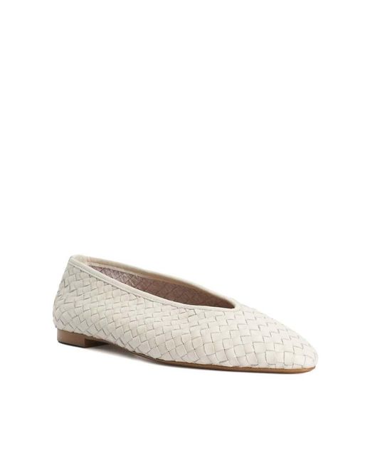 Dune White Henlee Ballet Pumps