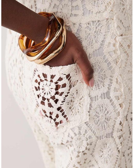 ASOS Natural Crochet Lace Trouser