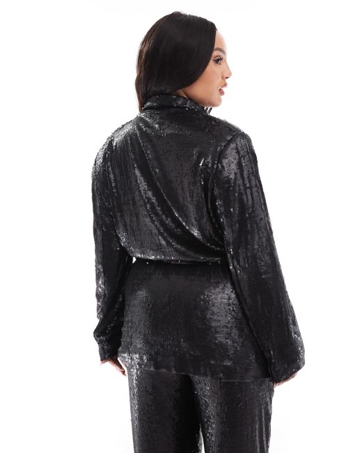 ASOS Black Asos design curve – pailletten-blazer