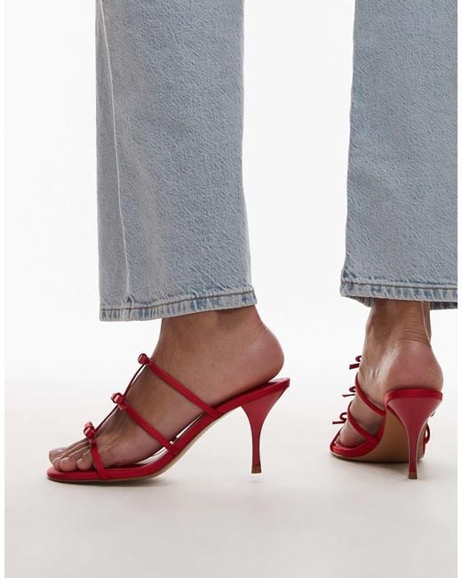 Mango Gray Bow Detail Slip On Heels