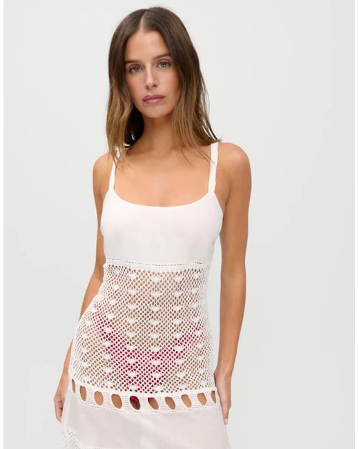 Frankie's Bikinis Pink X Jennie Kim Crochet Mini Dress