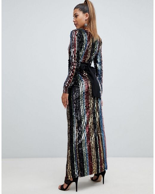 rainbow sequin wrap dress