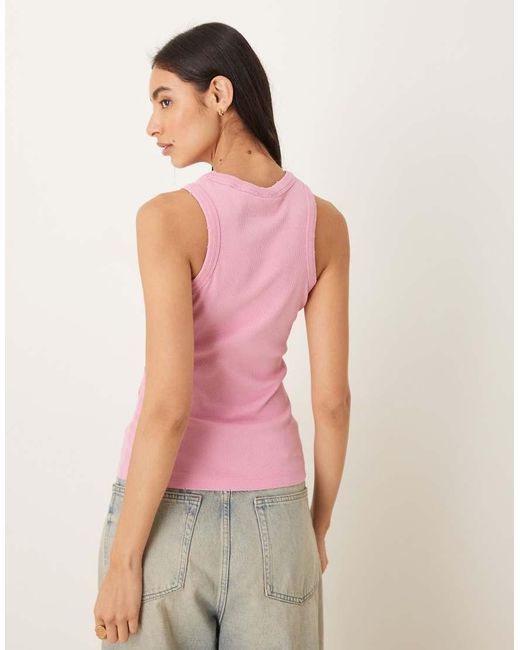 JJXX Pink Patch Ribbed Vest