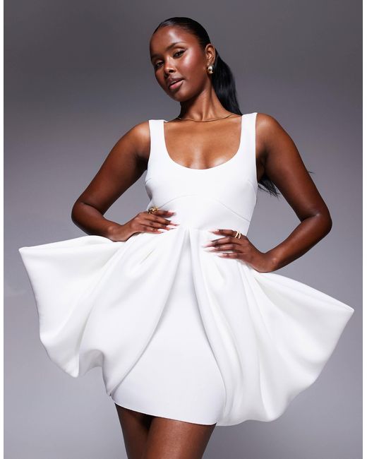 ASOS Gray – strukturiertes minikleid aus neoprenartigem stoff