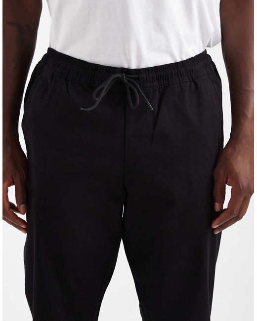 Jack & Jones Black Slim Fit Cuffed joggers for men