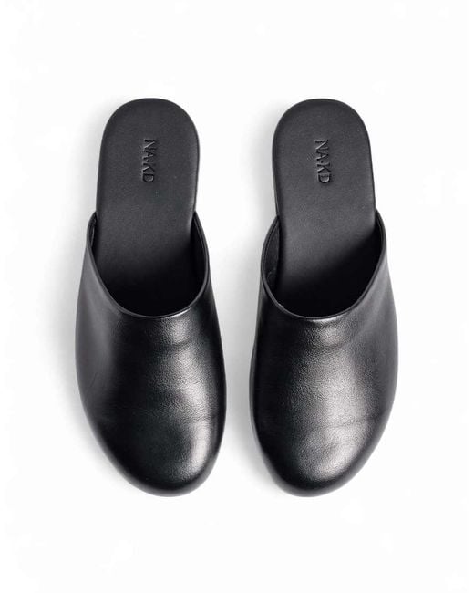 NA-KD White Leather Slip Ons