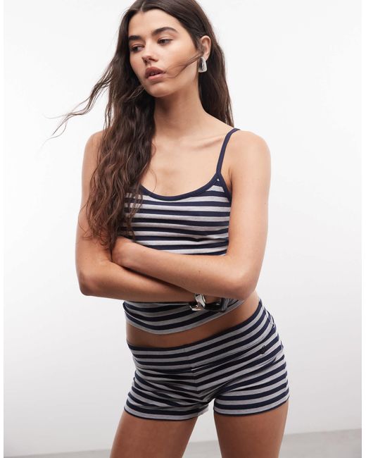 Collusion Gray Stripe Mini Short