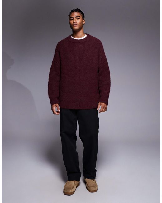 ASOS – super-oversize-strickpullover in Red für Herren