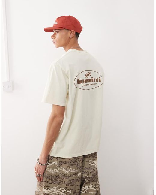 T-Shirt Colore Naturale Con Grafica "Climbing Equipment" di Gramicci da Uomo