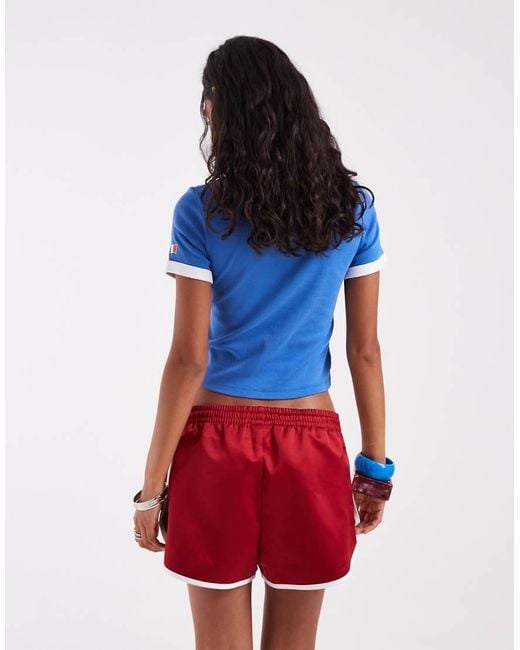 Adidas Originals Red Three Stripe Sprinter Shorts