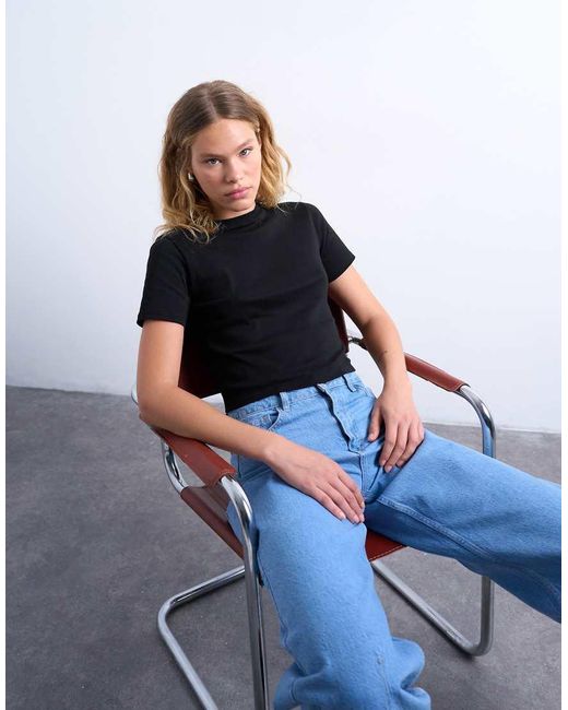 TOPSHOP Blue Shrunken Everyday Tee
