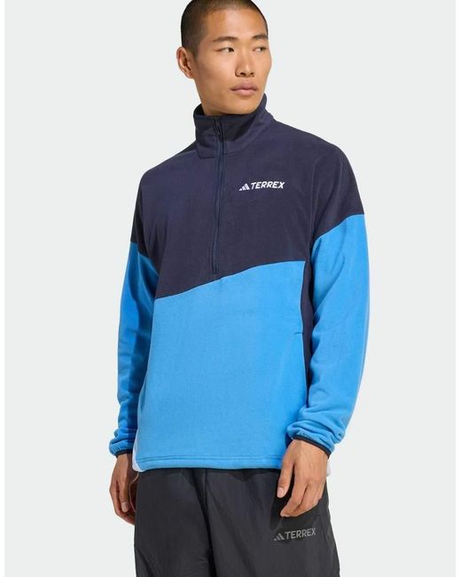 Adidas Originals Blue Terrex Multi Climawarm Fleece Anorak for men
