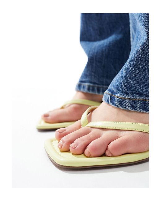 ASOS Blue Wide Fit Heatwave Toe Thong Mid Sandals