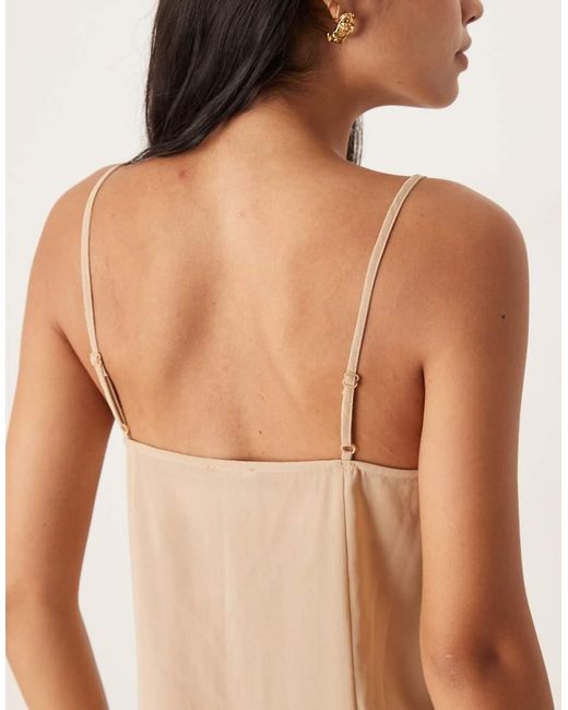 ASOS Natural Supersoft 2-In-1 Maxi Dress With Godet Chiffon Skirt