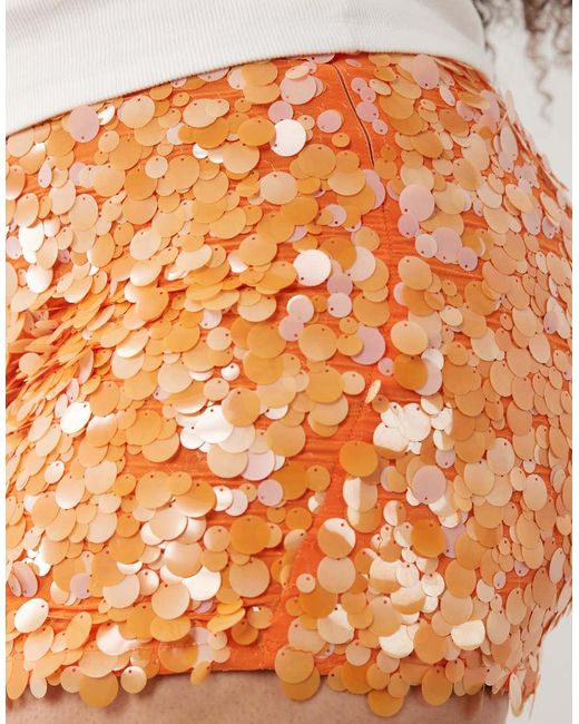 ASOS White Asos Design Curve Layered Sequin Mini Skirt
