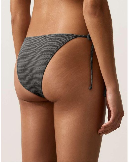 Oysho Brown Medium-Coverage Bleached Effect Jacquard Tie Bikini Briefs
