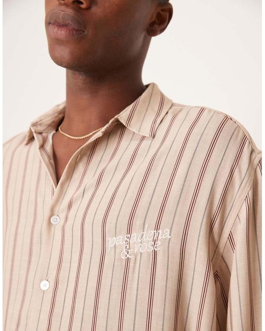 Camisa A Rayas Rojas Extragrande De Estilo Años 90 Con Detalle Bordado De ASOS de hombre de color Natural