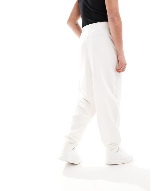 Pantaloni da abito a palloncino bianchi di ASOS in White da Uomo