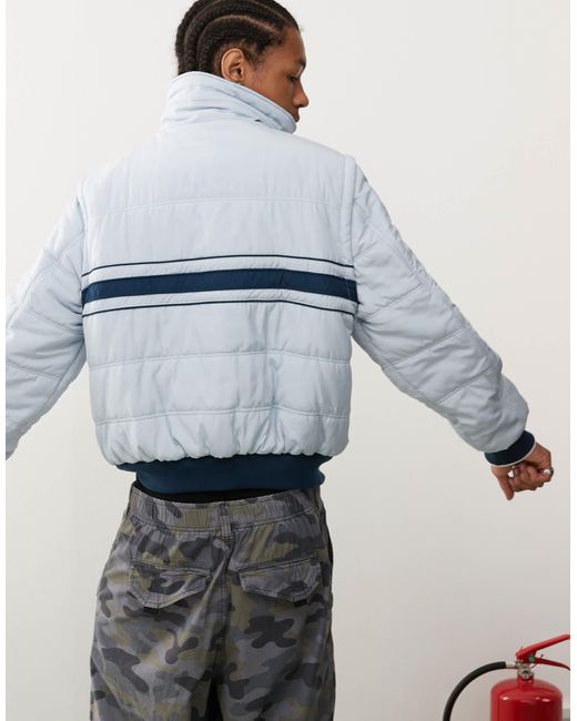 Reclaimed (vintage) Blue – pufferjacke mit markenlogo