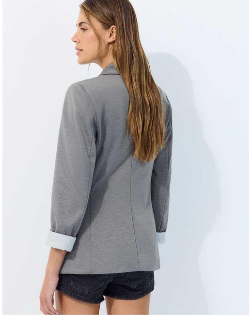Stradivarius Gray Slim Fit Blazer