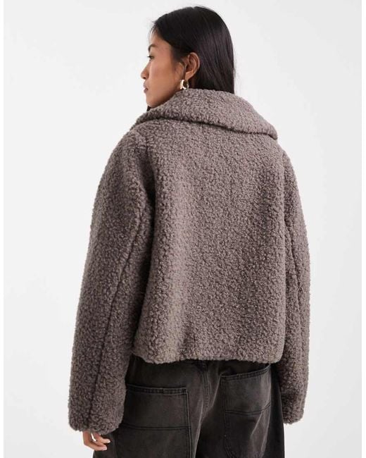 Threadbare Gray Short Borg Jacket