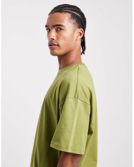 T-shirt oversize avec logo brodé - kaki Parlez pour homme en coloris Green