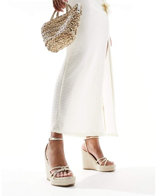 Glamorous White – espadrilles-sandalen mit keilabsatz