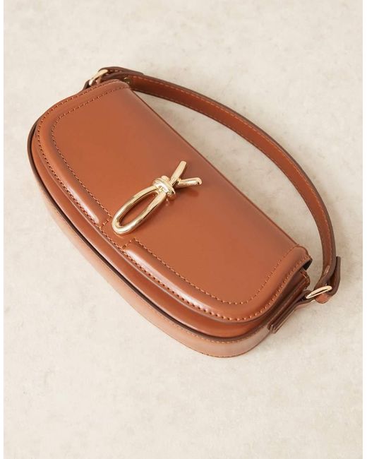 ASOS Tas Met Knoop Hardware En Afneembare Crossbody Riem in het White