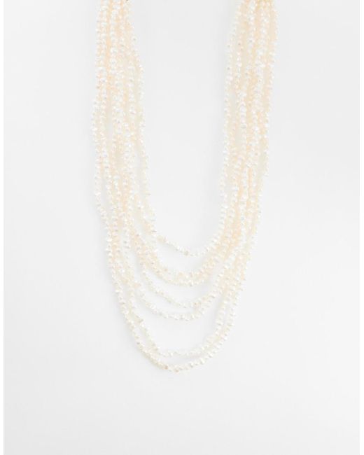 Accessorize White Irregular Faux Pearl Layered Necklace